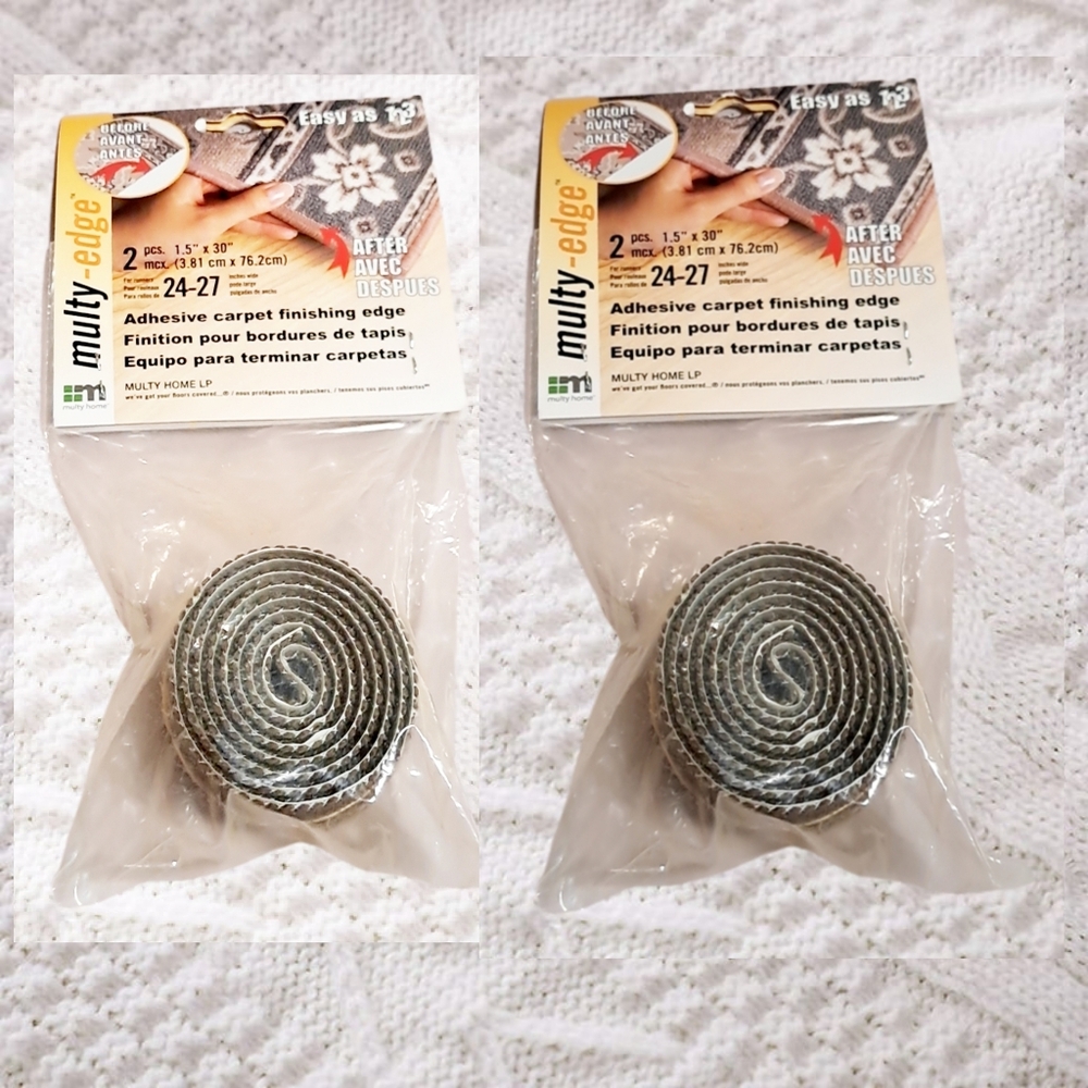 Multy-Edge ~ Adhesive Carpet Finishing Edge. 2 Packs